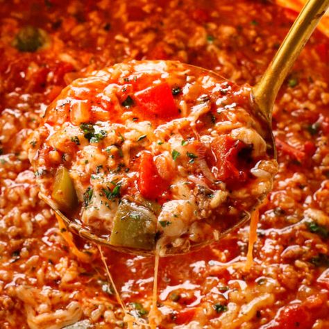 Stuffed Pepper Soup - Carlsbad Cravings Low Sodium Stuffed Pepper Soup, Stuffed Pepper Soup Crockpot Healthy, Keto Unstuffed Pepper Soup, Unstuffed Pepper Soup Instant Pot, Stuffed Pepper Soup Cozy Cook, Italian Stuffed Peppers, Chili Pepper Recipes, Cooking Soup, Carlsbad Cravings