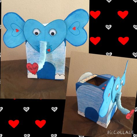 Elephant Valentines Boxes, Elephant Valentine Box Ideas, Valentine Box Ideas For School, Crazy Activities, Valentine's Boxes, Valentine Box Ideas, Elephant Valentine, Silly Valentines, Oatmeal Container