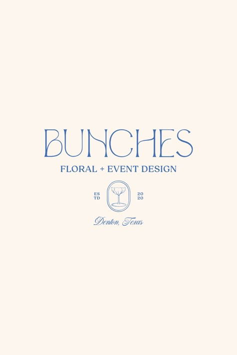 Bunches, floral and event design for luxe events going for that effortless look. With custom typography and a hand drawn illustrative mark this logo communicates the thoughtful and high touch experience they provide to each client. Event Coordinator Logo, Gala Logo Design, Event Company Branding, Celebrant Logo, Event Company Logo, Venue Branding, Logo Design Event, Event Planning Branding, Luxe Logo