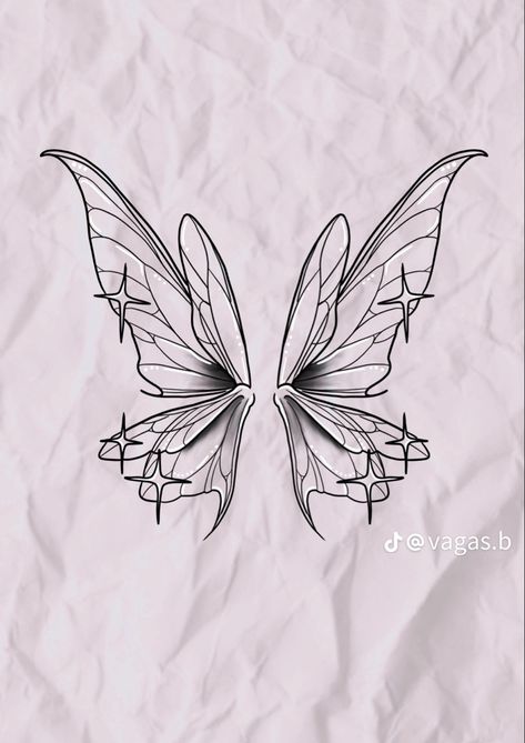 Fairy Wing Tattoos, Butterfly Wing Tattoo, Tattoo Fairy, Wing Tattoos On Back, Minimal Tattoo Designs, Wing Tattoos, Piece Tattoo, Traditional Tattoo Designs, Wing Tattoo Designs