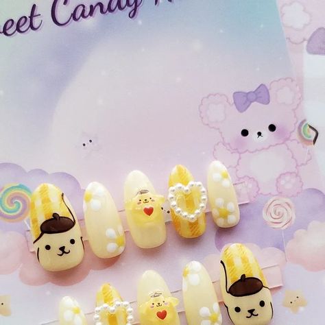 Pompompurin Nail Art, Pom Pom Purin Nails, Pompompurin Nails, Nail Goals, Nice Nails, Really Cute Nails, March 19, Beautiful Nail Art, Artist On Instagram