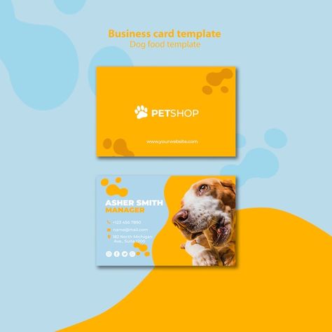 Pet Store Design, Pet Shop Logo, Food Business Card, Voucher Design, Dog Business, Beautiful Logos Design, Visiting Card Design, Business Card Psd, Online Logo Design