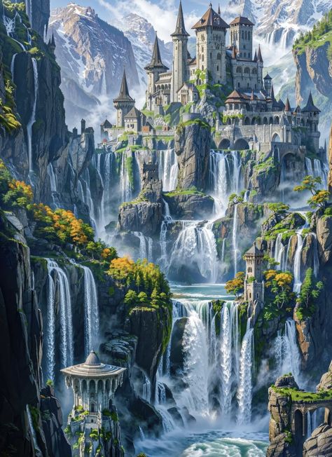 Underwater Art, Fantasy City, Fantasy Castle, Fantasy Setting, Fantasy Places, Fantasy Art Landscapes, Fantasy Aesthetic, Fantasy Concept Art, Fantasy Inspiration