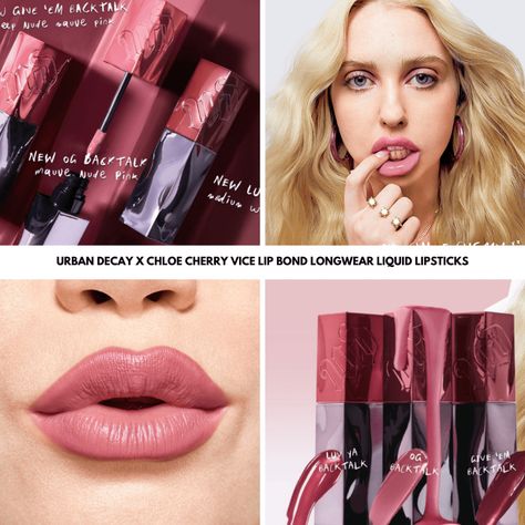 Urban Decay just released a preview of their new collaboration with Chloe Cherry and it features 3 new shades of their coveted Vice Lip Bond Longwear Liquid Lipsticks. The lipsticks officially launch on 7/23 and will be priced at $27 each. The post Sneak Peek! Urban Decay x Chloe Cherry Vice Lip Bond Longwear Liquid Lipsticks appeared first on BeautyVelle | Makeup News. Urban Decay Vice Lip Bond, Chloe Cherry, Makeup News, Lipstick Shades, Nude Pink, Intense Colors, Ulta Beauty, Lipsticks, Liquid Lipstick