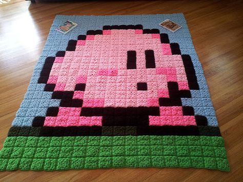 Kirby pixel crochet blanket Pixelated Crochet Blanket, Gamer Crochet Blanket, Mario Pixel Crochet Blanket, Kirby Blanket Crochet Pattern, Crochet Pixel Blanket Pattern, 8 Bit Crochet Blanket, Crochet Kirby Blanket, Pixel Crochet Blanket Pattern, Kirby Crochet Blanket