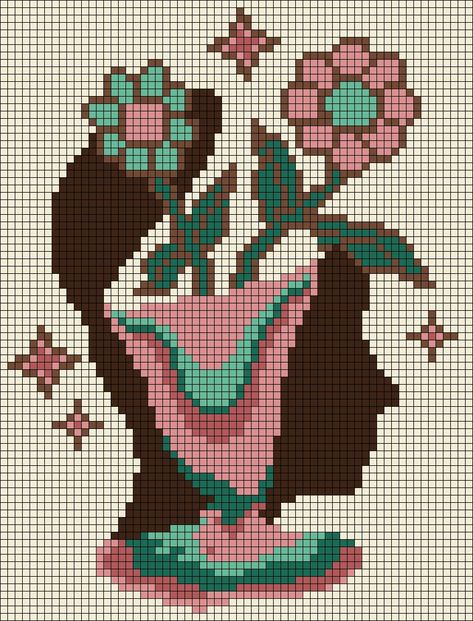 Trippy Alpha Pattern, Alpha Patterns Cross Stitch, Trippy Pixel Art, Cute Alpha Patterns, Trippy Vintage, Grid Patterns, Graph Crochet, Pixel Crochet, Pixel Art Grid