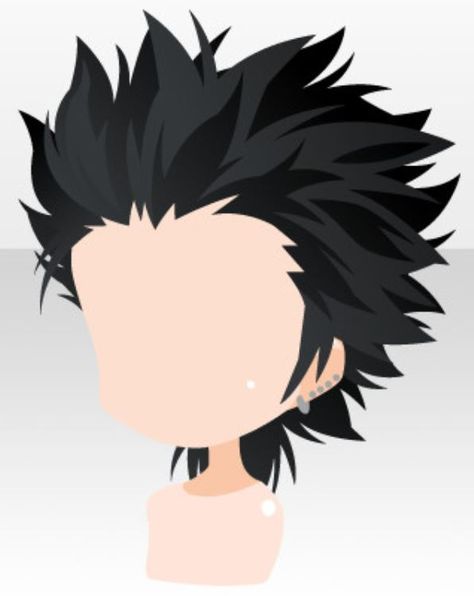 Anime Spiky Hair Reference, Spiked Hair Drawing, Anime Mohawk Hair Drawing, Spiky Anime Hair Guys, Spiky Hair Character Design, Male Spiky Hair Drawing, Spiky Hair Men Drawing, How To Draw Spiky Hair, Spikey Hair Drawings