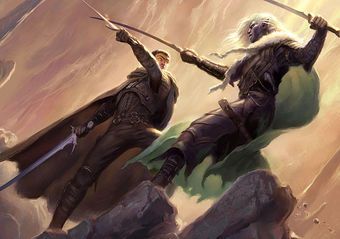 Drizzt Do'Urden - Forgotten Realms Wiki Fantasy Faction, Drizzt Do Urden, Discworld Books, Anne Mccaffrey, Fantasy Authors, Forgotten Realms, Dark Elf, Science Fiction Art, Fantasy Rpg