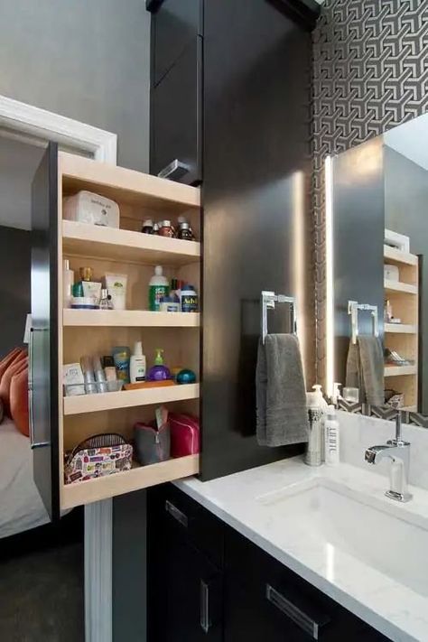 Vanity Styles, Diy Bathroom Storage Ideas, Diy Bathroom Storage, Bathroom Closet, Bathroom Storage Shelves, Small Bathroom Storage, غرفة ملابس, Bathroom Storage Cabinet, Trendy Bathroom