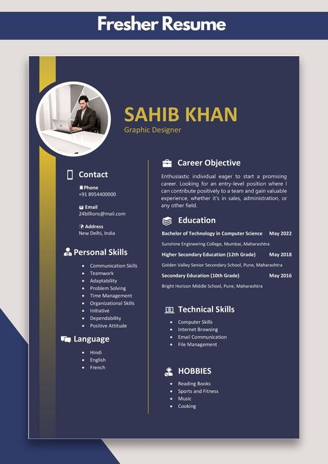 Cv for Freshers Examples | Best Resume Examples for Freshers Best Cv Template For Freshers, Job Resume Format For Freshers, Cv For Freshers, Cv For Students, Fresher Resume, Best Cv Template, Creation Logo, Job Resume Format, Simple Cv