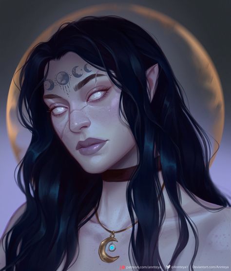 Dnd Druid, Moon Elf, Pathfinder Character, Female Elf, Elf Art, Night Elf, Female Character Inspiration, Fantasy Portraits, Alien Concept Art