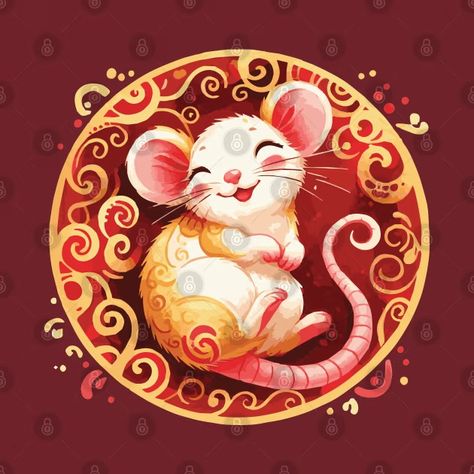 Chinese Zodiac Year of the Rat - Year Of The Rat - T-Shirt | TeePublic Rat Zodiac, Chinese Zodiac Rat, Chinese New Year Zodiac, Zodiac Years, Year Of The Rat, Chinese Zodiac Signs, Zodiac Star Signs, Zodiac Art, Chinese Zodiac