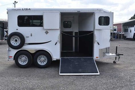 2020 Trailers USA 2 Horse Trailer Bumper Pull Horse Trailer :: Dixie Horse & Mule Co Bumper Pull Horse Trailer, 2 Horse Trailer, Ranch Aesthetic, Construction Trailer, Horse Transport, Equestrian Jumping, Horse Trailers For Sale, Horse Trailer Living Quarters, Livestock Trailers