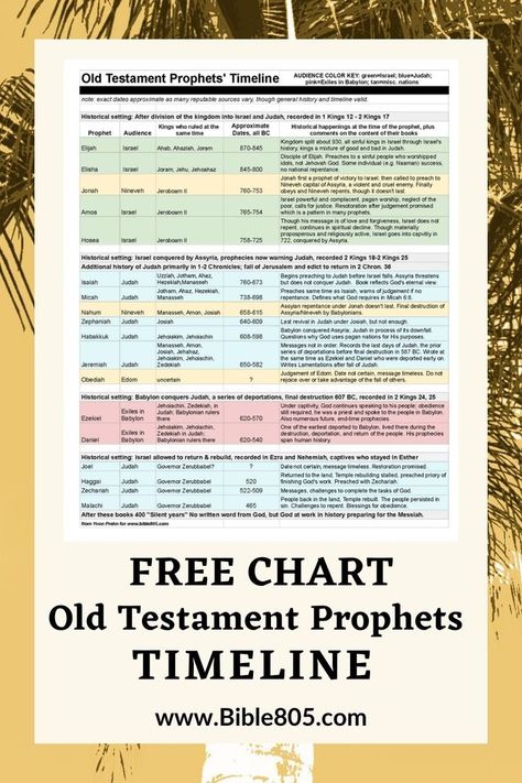 Timeline of Old Testament prophets Old Testament In Chronological Order, Minor Prophets Of The Bible, The Bible In Chronological Order, Bible In Chronological Order, Old Testament Prophets, Bible Infographics, Prophets Of The Bible, World History Facts, Scripture Journal