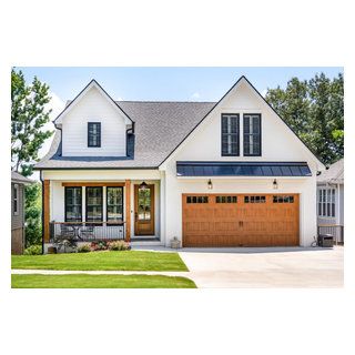 Forest - Farmhouse - Exterior - Other - by Jenn Smith Architect | Houzz Modern White Brick House, White Brick House Exterior, White Painted Brick Exterior, Forest Farmhouse, Painted Brick Exterior, White Painted Brick, Cedar Door, Grey Exterior, Modern Farmhouse Exterior