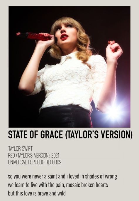 State Of Grace Taylor Swift, Polaroid Poster Taylor Swift, Poster Taylor Swift, Album Posters, Wall Pics, State Of Grace, Taylors Version, Polaroid Poster, Taylor Swift Posters