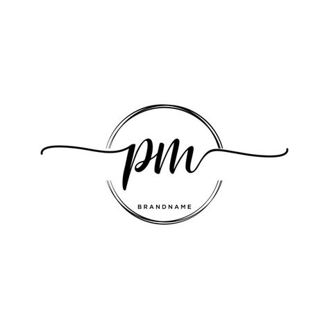 Initial PM feminine logo collections template. handwriting logo of initial signature, wedding, fashion, jewerly, boutique, floral and botanical with creative template for any company or business. Pm Logo, Handwriting Logo, Fitness Room, Feminine Logo, Business Company, Creative Template, Logo Collection, Wedding Fashion, Logo Designs