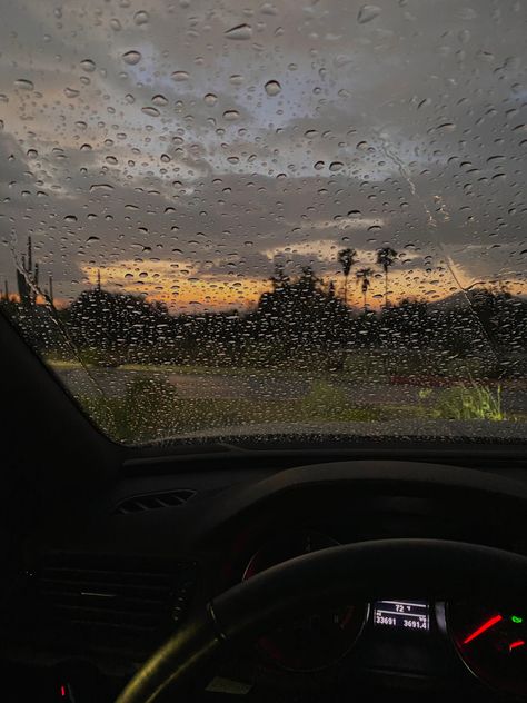 Dark aesthetic, summer rain storm in desert during sunset in car Desert Rain Aesthetic, Rain In Desert, Rain In The Desert, Desert Rain, Art Ho, Desert Aesthetic, Book Vibes, Desert Storm, Rainy Night