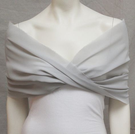 Make! Silver Grey Shrug Bolero Chiffon Bride Bridal Capelet by boubo Grey Shrug, Wedding Capelet, Bridal Capelet, Bridesmaid Wrap, Evening Blouses, Bolero Wedding, Dress Alterations, Wedding Wraps, Bride Bridal