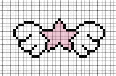 Easy Pixel Art Cute Animals, Star Pixel Pattern, Pixel Drawing Cute, Cute Pink Pixel Art, Pixel Wings, Cute Pixel Art Easy, Pixel Art Easy Cute, Pixel Art Pattern Anime, Star Pixel Art