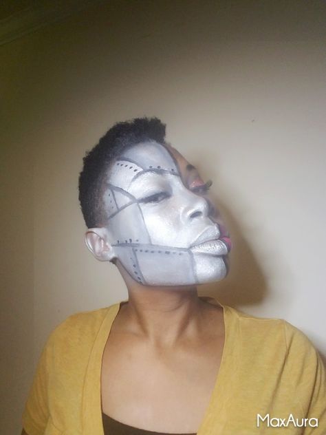 Tin man makeup look Tin Man Makeup, Man Make Up, Tin Man, Male Makeup, Wizard Of Oz, Wizard, Face Paint, Carnival Face Paint, Makeup Looks