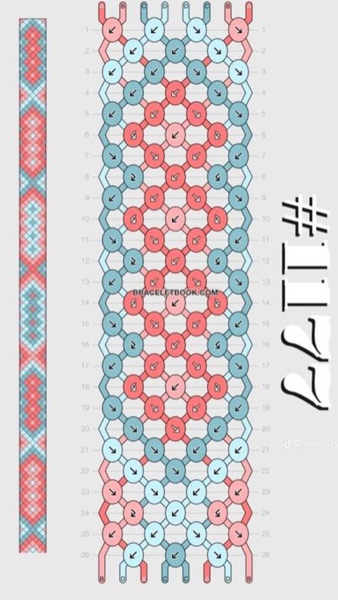 #friendship #braceletpattern #string #stringbracelet #pattern1177 Bracelet Ideas Thread Tutorial, 7 Strand Friendship Bracelet, Braclet Inspiration Sting, Diagonal Bracelet Pattern, Two Color String Bracelet Patterns, 5 Strand Bracelet Pattern, How To Read Friendship Bracelet Patterns Knots, Wave String Bracelet Pattern, Printable Bracelet Template