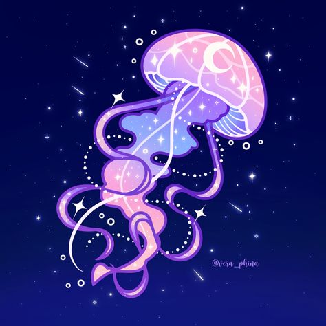 Sunset Galaxy, Art Jellyfish, Cartoon Men, Jellyfish Drawing, Sea Creatures Art, Jellyfish Design, Jellyfish Art, Have A Good Weekend, Good Weekend