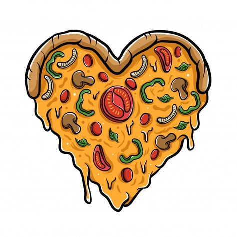 Pizza Illustration, Pizza Quotes, Pizza Drawing, Heart Pizza, Fashion Illustration Face, Pizza Branding, Pizza Art, Pizza Design, I Love Pizza