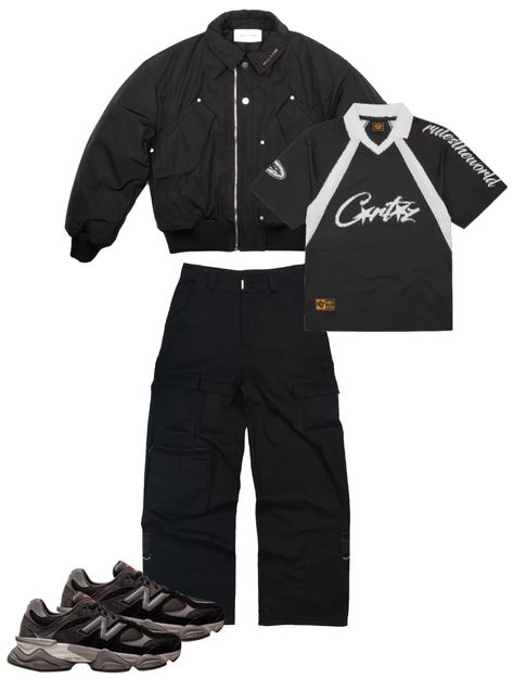 New Balance 9060 Black, New Balance 9060, 2024 Style, All Black Outfit, Outfit Maker, Outfit Shoplook, Football Jersey, Black Outfit, All Black