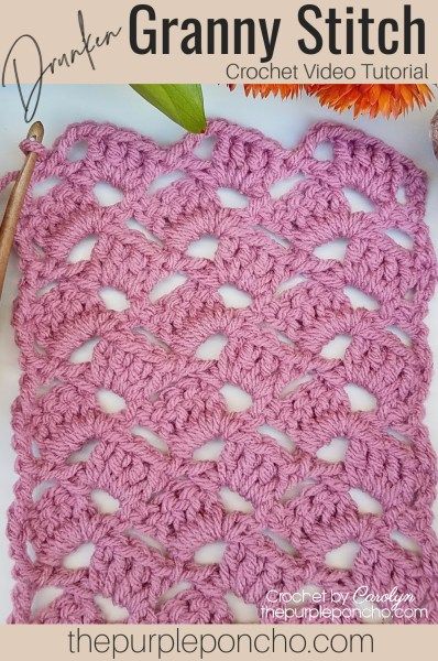 Drunken Granny Stitch, Diamond Granny Stitch, Crochet Granny Stitch In Rows, Granny Stitch Bandana, Crochet Drunken Granny Blanket, Crochet Blanket Pattern Easy, Crochet Stitches Video, Crochet Videos Tutorials, Granny Squares Pattern