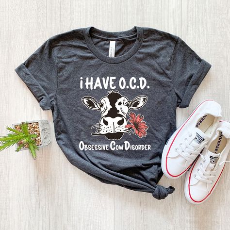 Obsessive Cow Disorder Cow Shirt, Sarcastic Cow T Shirt, Funny Farmer Gift, Farm Tee Heifer Shirt, Cow Animal Shirts by ShopWavez on Etsy Cow T Shirt, Cow Shirts, Heifer Shirt, Mom And Me Shirts, Funny Animal Shirts, Farm Tees, Funny Cow, Cow Tshirt, Farm Birthday Party