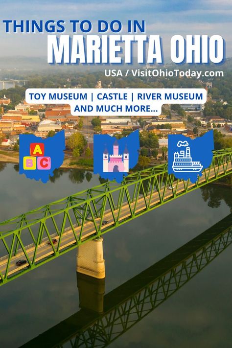 Whether you would like to visit a museum, go for a drink or grab a bite to eat, the small city of Marietta has something for everyone. We can provide tips on things to do in Marietta Ohio! | Things To Do In Marietta Ohio | Washington County | Marietta Ohio Ohio Vacations, Marietta Ohio, Small City, Washington County, Family Friendly Activities, Beautiful Park, Road Trippin, Free Things To Do, Free Things