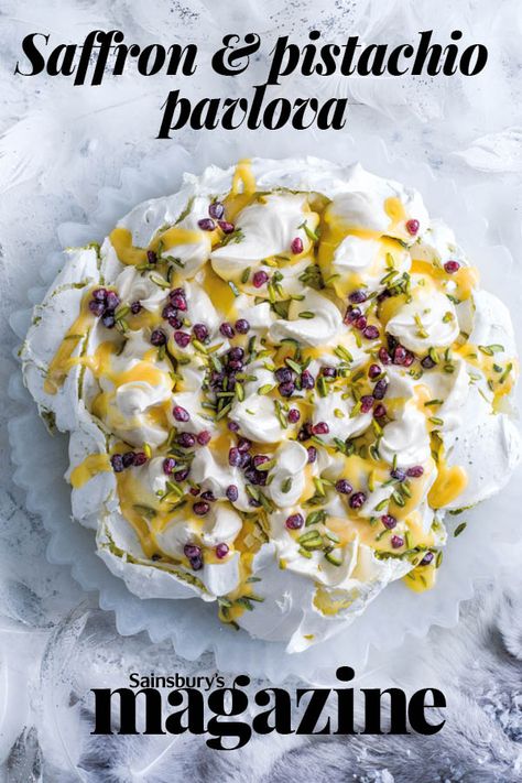 GBBO star Chetna Makan shares her festive recipe for saffron and pistachio pavlova Citrus Curd, British Bake Off Recipes, Cheap Meal Plans, Bake Off Recipes, Christmas Puddings, Christmas Turkey, Pavlova Recipe, Best Christmas Recipes, Curd Recipe