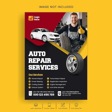 Auto mechanic care repair and car rent s... | Premium Vector #Freepik #vector #poster #services #flyer-template #business-flyer Flyer Car, Car Oil Change, Job Poster, Transmission Repair, Auto Mechanic, Poster Template Design, Vector Poster, Car Repair Service, Ad Campaigns