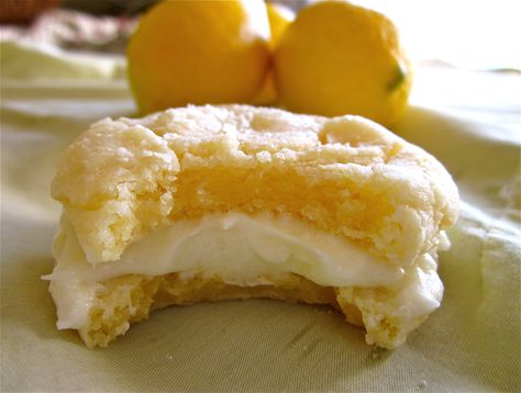 Lemon Crinkle Cookies with Lemon Frosting*** I didnt change a thing!  Turned out very well!  3/1/14 Cookies With Lemon, Lemon Crinkle Cookies, The Food Charlatan, Lemon Frosting, Food Charlatan, Chocolate Cookie Recipes, Crinkle Cookies, Lemon Cookies, Cake Mix Recipes