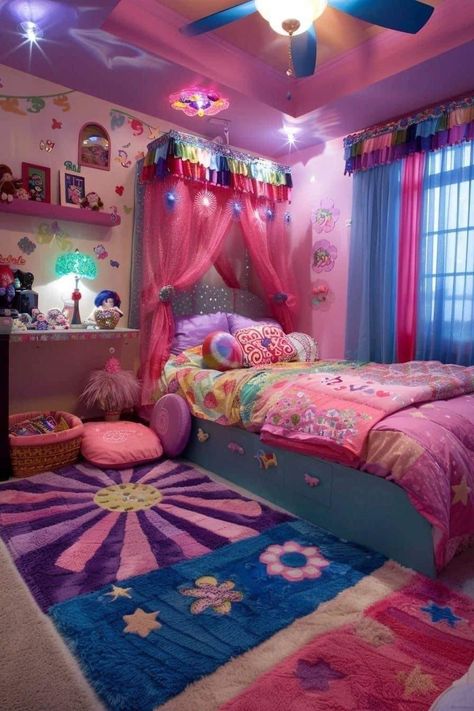 Stitch Bedrooms, Side Table Decor Ideas, Dream Bedroom Inspiration, Colorful Kids Room, Pink Room Decor, Side Table Decor, Table Decor Ideas, Cute Bedroom Ideas, Functional Home