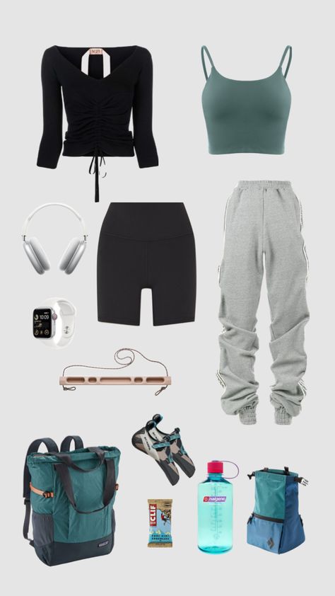 Cute Rock Climbing Outfit, Climbing Gym Outfit, Climbing Fits, Bouldering Outfit, Rock Climbing Outfit, Climbing Outfit Woman, Climbing Outfits, Hiking Outfits, Climbing Gym