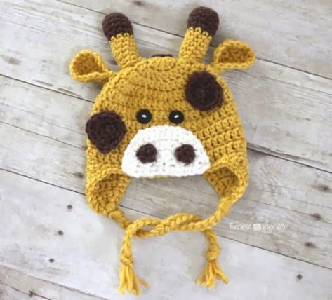 Crochet Giraffe Hat Pattern - Repeat Crafter Me Crochet Giraffe Hat, Giraffe Hat, Children Hats, Crochet Giraffe Pattern, Crochet Character Hats, Crochet Animal Hats, Crochet Giraffe, Couples Outfits, Repeat Crafter Me