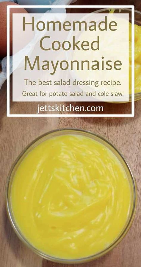 Easy Homemade Cooked Mayonnaise Recipe Cooked Mayonnaise Recipe, Mayonnaise Homemade, Keto Mayo, Salad Cabbage, Diy Condiments, Homemade Mayonnaise Recipe, Best Salad Dressing, Homemade Potato Salads, Telur Rebus