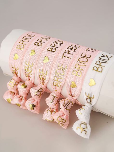 Team Bride Bachelorette, Bride To Be Decorations, Party Wristbands, Bride Bracelet, Stretchy Beaded Bracelet, Hair Tie Bracelet, Bachelorette Party Bride, White Bride, Wedding Party Supplies