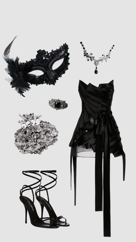 Kpop Stage Outfits Black Dress, Masquerade Party Outfit, Trendy Dress Outfits, Masquerade Party, Women's Costumes, Stage Outfits, Trendy Dresses, Party Outfit, Classy Outfits