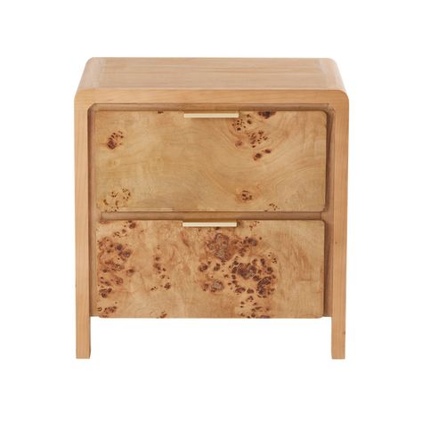 Bungalow Rose Nusaibah Rustic Farmhouse 2 - Drawer Nightstand in Natural Wood | Wayfair Brown Nightstands, Farmhouse Nightstand, Mid Century Chic, Bedside Essentials, Nightstand Organization, Small Nightstand, Urban Apartment, Style Nightstand, Wood Grain Pattern