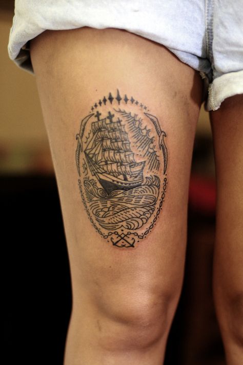 August Tattoos, Duke Riley, Ship Tattoos, Nautical Tattoos, Believe Tattoos, Feminist Tattoo, Minimalist Tattoo Ideas, Literary Tattoos, Money Tattoo