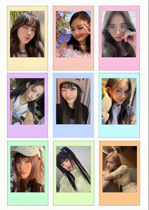 Polaroid Template Kpop, Polaroid Pictures Kpop, New Jeans Polaroid, Kpop Polaroid Printable, Kpop Freebies Printable, Blackpink Polaroid, Kpop Polco, Packing Photocard, Freebies Kpop