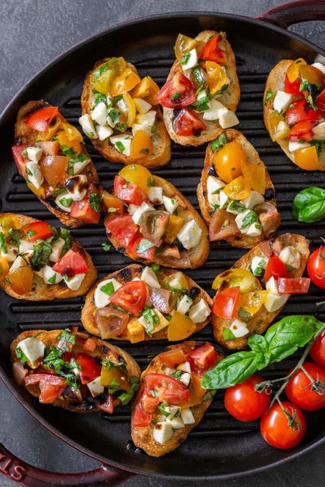 Bruschetta Dinner, Mini Bruschetta, Italian Board, Classic Bruschetta, Bruschetta Appetizer, Marinated Cucumbers, Marinated Mushrooms, Ultimate Breakfast, Bruschetta Recipe