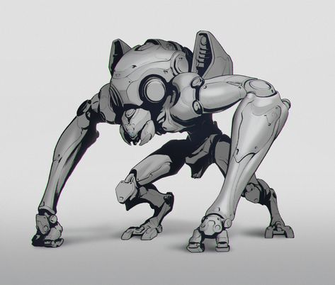 Sci Fi Robot Art, Sci Fi Races, Sci Fi Animals, Machine Concept Art, Robots Concept Art, Scifi Monster, Mechanical Monster, Evil Robot, Cyberpunk Robot