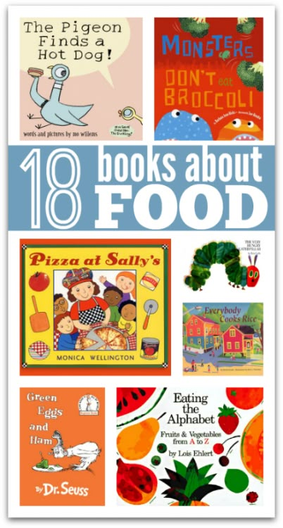 Books about food - these can open up a discussion about healthy eating or just be great fun reads! Books About Food, Preschool Food, Preschool Cooking, Cooking Theme, Preschool Books, Children's Literature, Food Themes, Cooking With Kids, Be Great