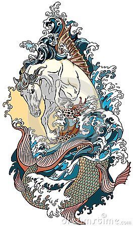 Mythological sea horse hippocampus or hippocamp. Tattoo vector illustration Seahorse Tattoo, Seahorse Art, Tattoo Vector, Fantasy Horses, Architecture Tattoo, Horse Tattoo, Sea Horse, Mythological Creatures, Black And White Illustration