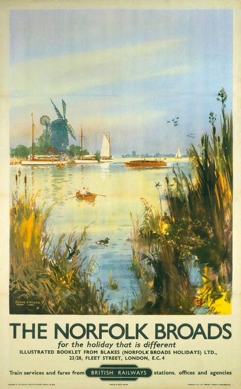 Posters Uk, National Railway Museum, Norfolk Broads, Train Posters, Transportation Poster, British Railways, Tourism Poster, Railway Posters, Railway Museum