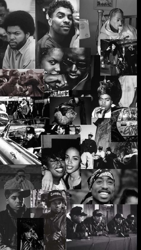 Old School Aesthetic 90s, Rappers Collage, 90s Hip Hop Wallpaper, Hip Hop Aesthetic Wallpaper, Hip Hop 90, Old School Rap Aesthetic, Rhythm And Poetry, Old School Pictures, Tupac Photos